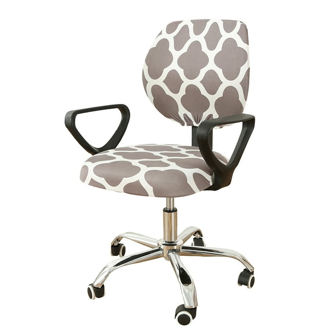 Moonsaad Stretch Office Computer Rotating Chair Split Cover, Spandex Seat Cover Chair Protector Slipcover