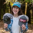 thumbnail image 5 of Love Baseball Caps for Women, Bling Trucker Hat, Girls Baseball Cap with Sayings, Adjustable Snapback Low Profile Hats, 5 of 7