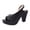 Black, variant on Women's Platform Heels Outdoor Casual Thick Soled High Heeled Sandals Ankle Strap Open Toe Chunky Slingback Block Glitter Party Dress Shoes Silver Size 9