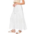 thumbnail image 2 of Cali1850 Women's XS~XL Lined Tiered Elastic Waist Linen Flare Maxi Skirt, 2 of 7