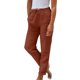 thumbnail image 1 of Pantalones de nueve puntos informales, a la moda, sexys, cómodos, frescos, transpirables, con cordones, sueltos, de color sólido, para mujer, vino/S, 1 of 6