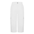 thumbnail image 6 of Omexry 2026 Womens Sweatpants Fashion Women Solid Color with Elastic Waist Casual Clothes Pockets Full Length Capris Pants White XXL, 6 of 7