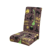 Uxgjfwu Halloween Chair Cover with Pumpkin Design Stretch Washable Removable Slipcovers, Dining Chair Protector for Home Hotel Restaurant Kitchen Decor and Party Use