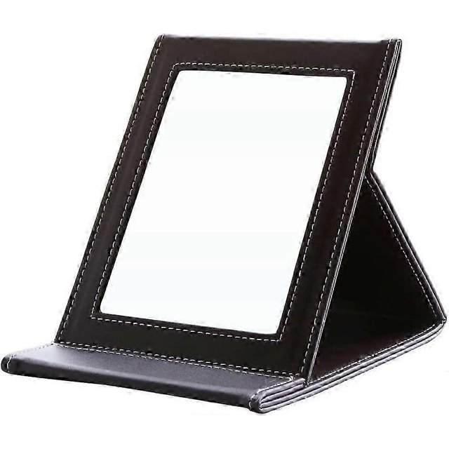 Leather Travel Mirror Pocket Mirror Compact Mirror (Brown)