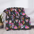thumbnail image 3 of Honeii Rainbow Unicorn And Cat Icecream print throw blanket, crafted from cozy cotton flannel, offers versatile home decor as a bedding suitable for all seasons.-50"x40", 3 of 6