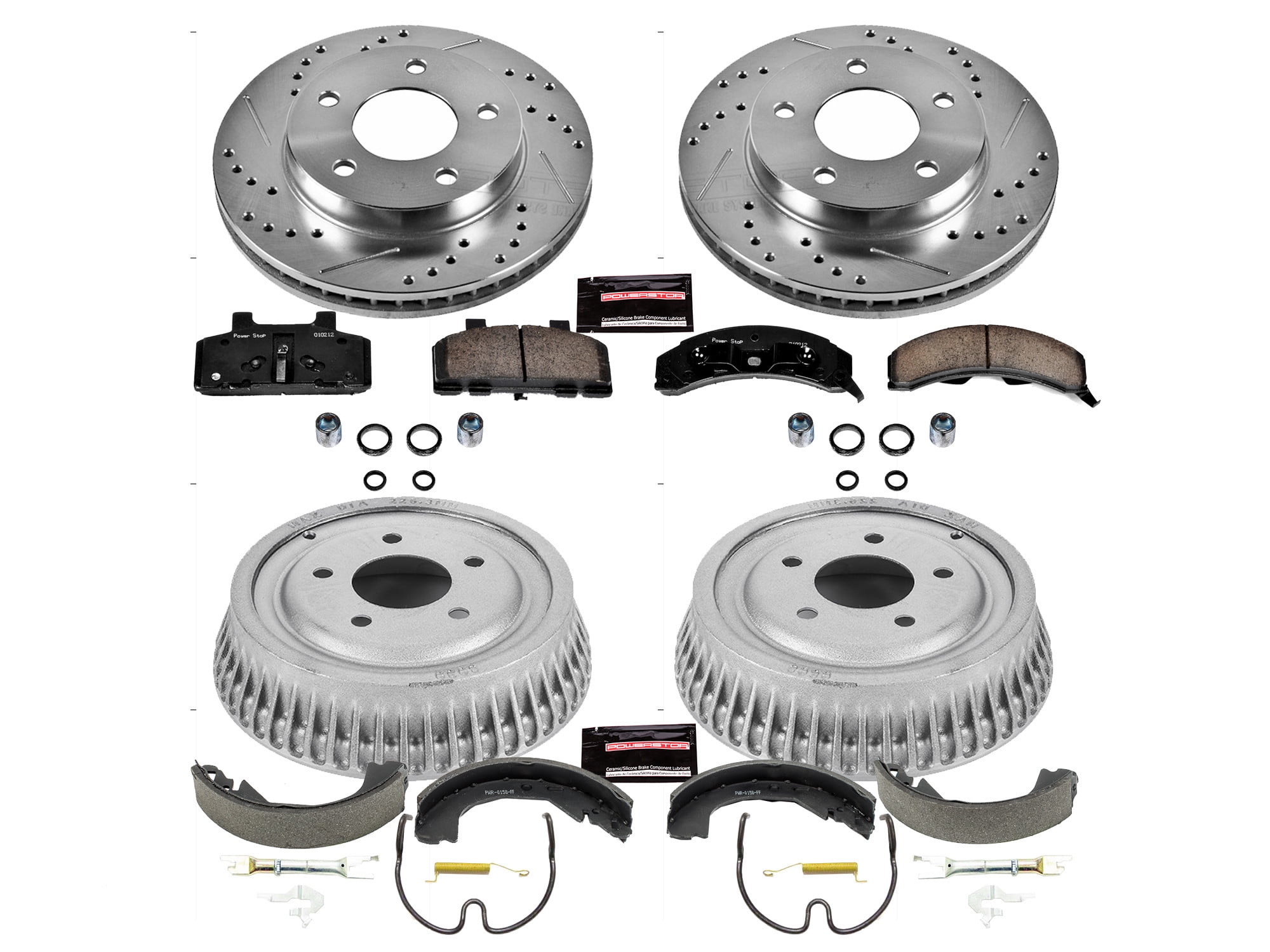 PowerStop Front and Rear Z23 Evolution Sport Brake Pad Rotor Drum and Shoe Kit Fits: BUICK Select Models K15119DK