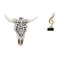 thumbnail image 1 of Cabeza De Toro Tribal Para Colgar En La Pared, Escultura De Nota Musical, Adorno Creativo De Mesa Para Oficina, Granja, Dormitorio, Escritorio., 1 of 8
