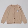 thumbnail image 5 of XXWXYD Girls Cable Knit Sweater Cardigan Toddler Heart Embroidery School Unifor𝗆s Kids Long Sleeve Casual Knitted Outerwear Girls Knit Cardigan Back-To-School, 5 of 5