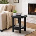 thumbnail image 7 of SERWALL Round Outdoor Side Tables Set of 2, All Weather Use Double Layer Patio Side Table, HDPE Adirondack End Table for Patio, Garden, Deck - Black, 7 of 7