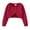 Wine, variant on Girls Hollow Out Cropped Knit Cardigan Solid Color Round Neck Long Sleeve Cover Up Tops Casual Lightweight Sweater