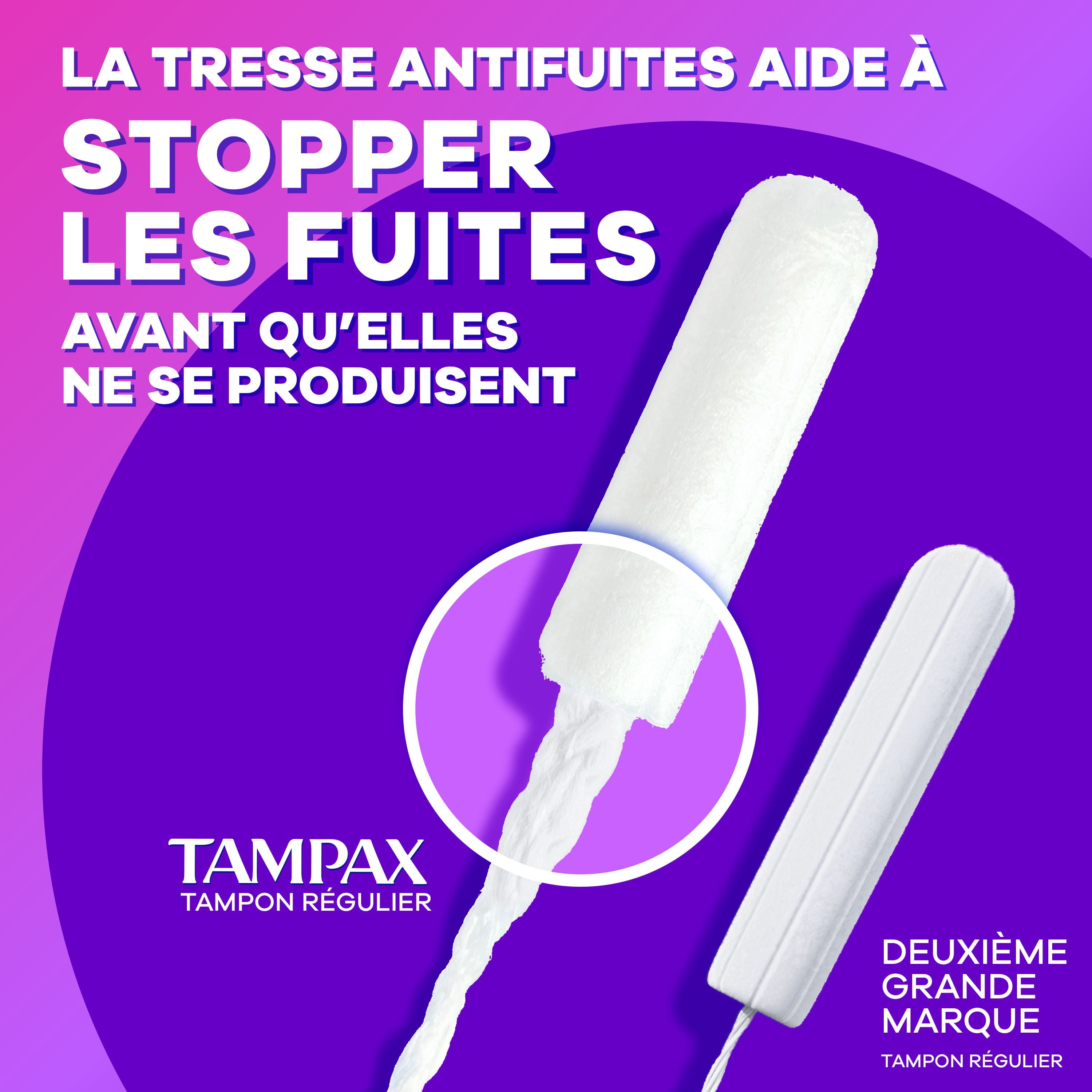 Tampons Tampax Radiant, avec tresse anti-fuites LeakGuard, degrés d’absorption régulier/super, emballage multiple, non parfumés, 28tampons 28 tampons