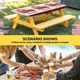 thumbnail image 6 of Valentine's Day Table Cloths for 5 Foot Rectangle Tables, Love Truck Balloons Red Plaid Beige Patio Waterproof Elastic Fitted Tablecloths, Washable Rectangular Table Cover for Camping, 6 of 8
