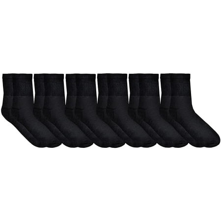 Yacht & Smith Value Pack of Diabetic Nephropathy And Edema Ankle Socks for Men and Women, Ring Spun Cotton (Black - 6 Pairs, 10-13)