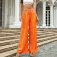 thumbnail image 2 of Besolor Women's Pleated Wide Leg Palazzo Pants with Drawstring High Waisted Casual Baggy Flowy Beach Pants Trousers, 2 of 6