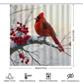 thumbnail image 4 of RKSupls Shower Curtain, Red Cardinal on Snowy Berry Branch Waterproof Polyester Shower Curtain with Hooks for Chic Elegant Home Bathtub Bathroom Decor Washable Curtains, 4 of 6