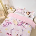thumbnail image 3 of Metsweet Cute Unicorn Twin Duvet Cover, Dreamy Animal Horse Twin Bedding, Pink Yellow White,Pink Reversible,2pcs,1 Duvet Cover and 1 Pillowcase, 3 of 6