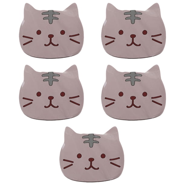 Lindos posavasos para gatos, tapetes antideslizantes y antiescaldaduras de PVC, tapetes para tazones, tazas de té de silicona, tapetes aislantes, manteles individuales