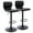 Black, Black Matte Base, variant on Set of 2 Adjustable Bar Stools with Back, Modern Armless PU Leather Counter Height Barstools, 360° Swivel Chairs with Thick Cushions for Kitchen Dining Pub Cafe (Black)