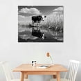 thumbnail image 2 of Nawypu  FC3675 Highland Cow Canvas Wall Art Black and White Animal Wall Art Cow Wall Art Canvas Prints for Living Room Bedroom Office Wall Decor Home Decor, 2 of 4