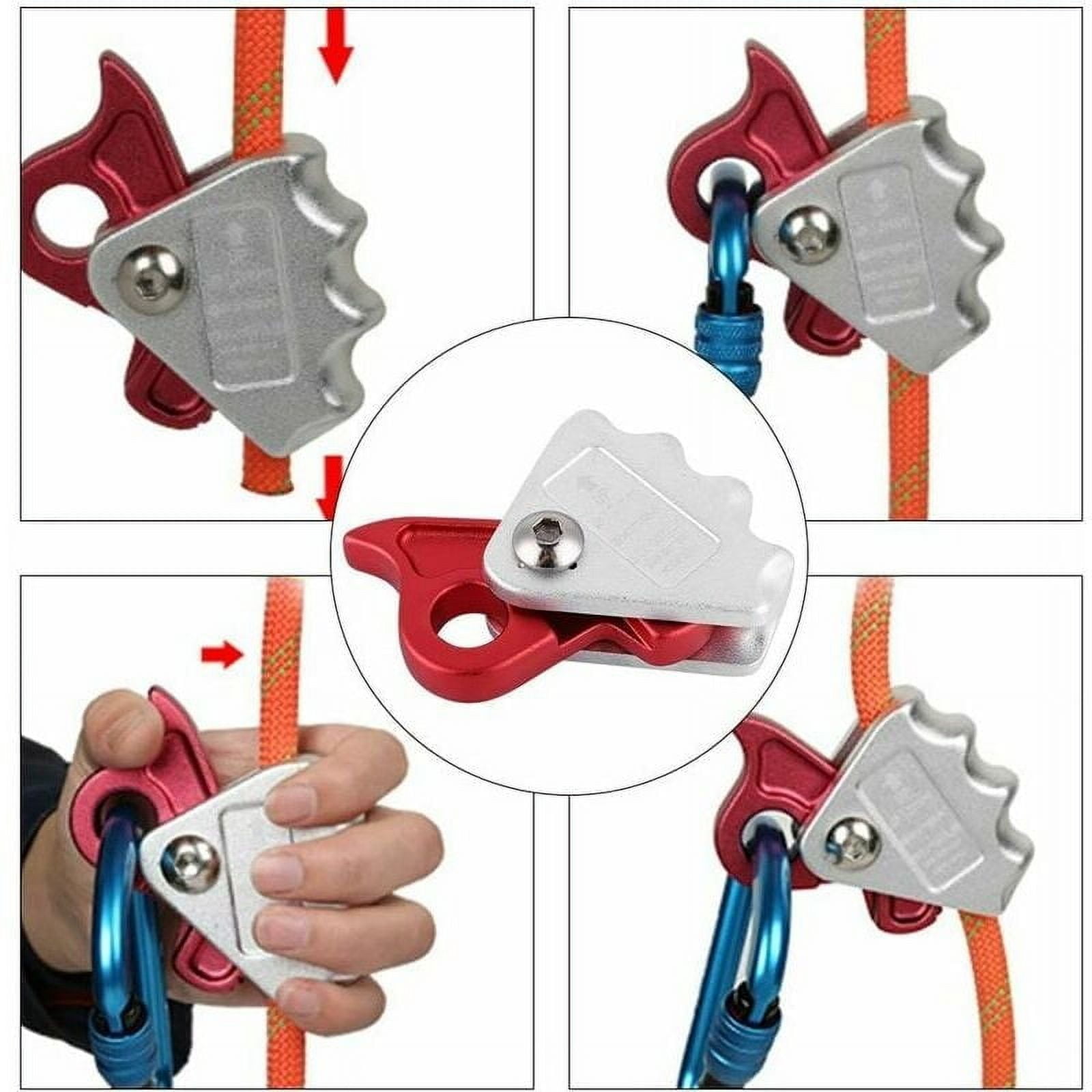 Fall Protection Gear, Climbing Equipment Self-Locking Device Aluminum Material High Strength, Lightweight Anti-Corrosion Wear Resistance for Rock Climbing Arborist Rescue
