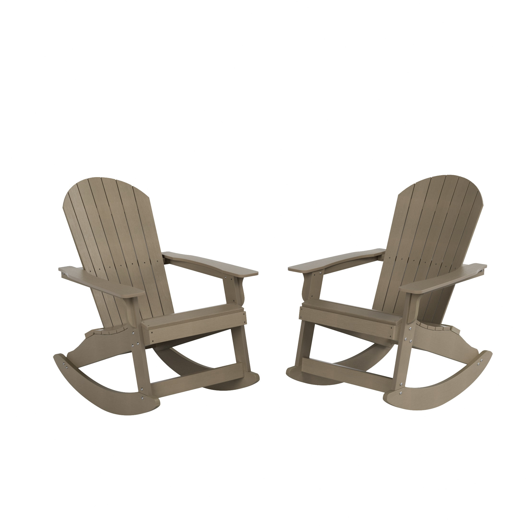 WestinTrends Tuscany HIPS Outdoor Rocking Adirondack Chair (Set of 2), Taupe