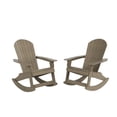 thumbnail image 2 of WestinTrends Tuscany HIPS Outdoor Rocking Adirondack Chair (Set of 2), Taupe, 2 of 5
