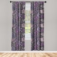 thumbnail image 3 of Ambesonne Botanical Curtains, Magnolia Fern Eucalyptus, Pair of 28"x63", Dark Magenta Pale Mauve, 3 of 5