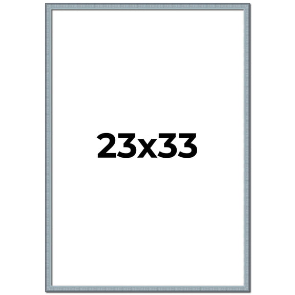 23x33 Frame Blue Scuffed Farm Board Solid Wood Picture Frame Width 0.75 Inches | Interior Depth 0.5