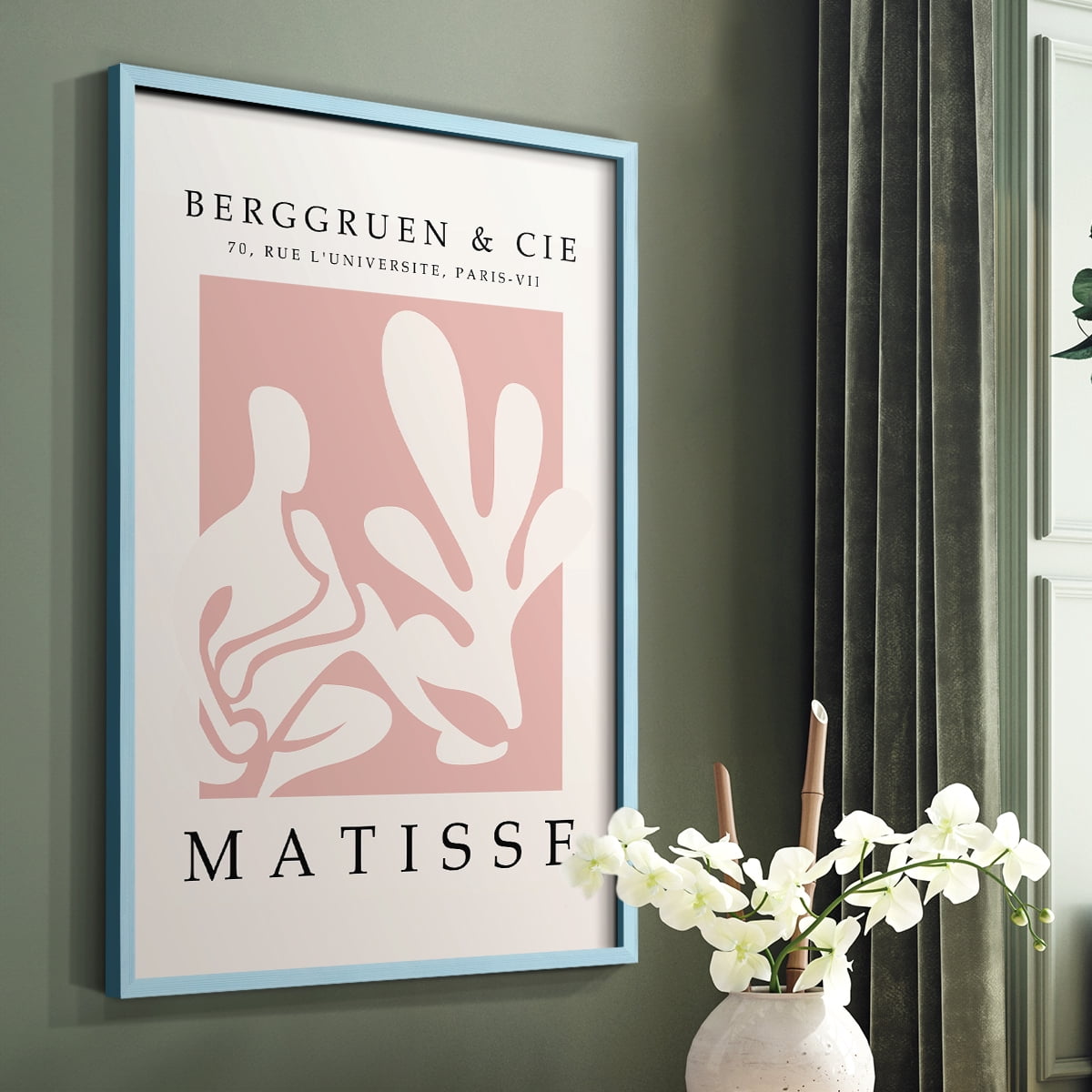 Matisse CXXXI Framed Print in Blue Solid Wood 8 x 10 Framed Print