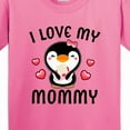 thumbnail image 4 of Inktastic I Love My Mommy with Cute Penguin and Hearts Youth T-Shirt, 4 of 5