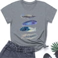 thumbnail image 4 of Women' Casual T Shirt With Crew Neck Fashionable Print Short Sleeved Top, 4 of 5