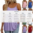 thumbnail image 2 of Craaazy Womens Solid Color Spaghetti Strap Tank Tops Casual Summer Scoop Neck Blouse with Eyelet Detail Ruffled Hem Trendy Tees for Daily Wear, Summer Beach, 2 of 5