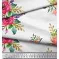 thumbnail image 3 of Soimoi polyester Crepe Fabric Leaves & Anemone Flower Decor Fabric Printed Yard 42 Inch Wide, 3 of 3
