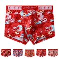 thumbnail image 4 of Mens Red Boxer Briefs Underwears Cotton Breathable Oversized Underpants Shorts, 4 of 8