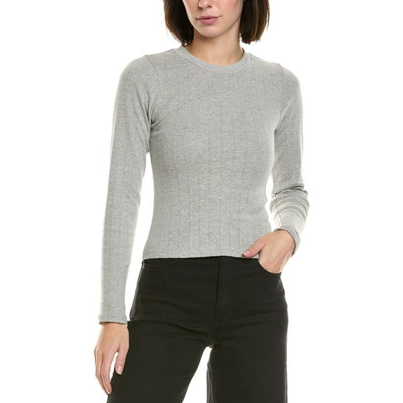 PERFECTWHITETEE womens Pointelle T-Shirt, l, Grey