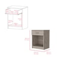 thumbnail image 3 of Coco Nightstand with Drawer and Shelf - Light Gray, Modern Bedroom Furniture, 3 of 7