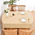 thumbnail image 3 of Oval Tablecloth 60 x 102 Inch Washable Fabric Table Cloth Solid Beige Table Cover for Dining Wedding Party Banquet Tabletop Decoration, 3 of 6