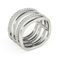thumbnail image 3 of 14k White Gold Multiple Band Design Ring Diamonds (3/8 cttw) Size 4.5, 3 of 4