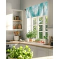thumbnail image 3 of Abstract Ombre Valances for Windows Green Marble Texture with Golden Line Valance Rod Pocket Light Filtering Short Window Treatments Curtains for Kitchen Bathroom Living Room Bedroom, 60 x 18 Inch, 3 of 7