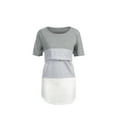 thumbnail image 1 of Maternity Breastfeeding  T-shirt, Striped Short Sleeve Classic Garment Top, 1 of 7