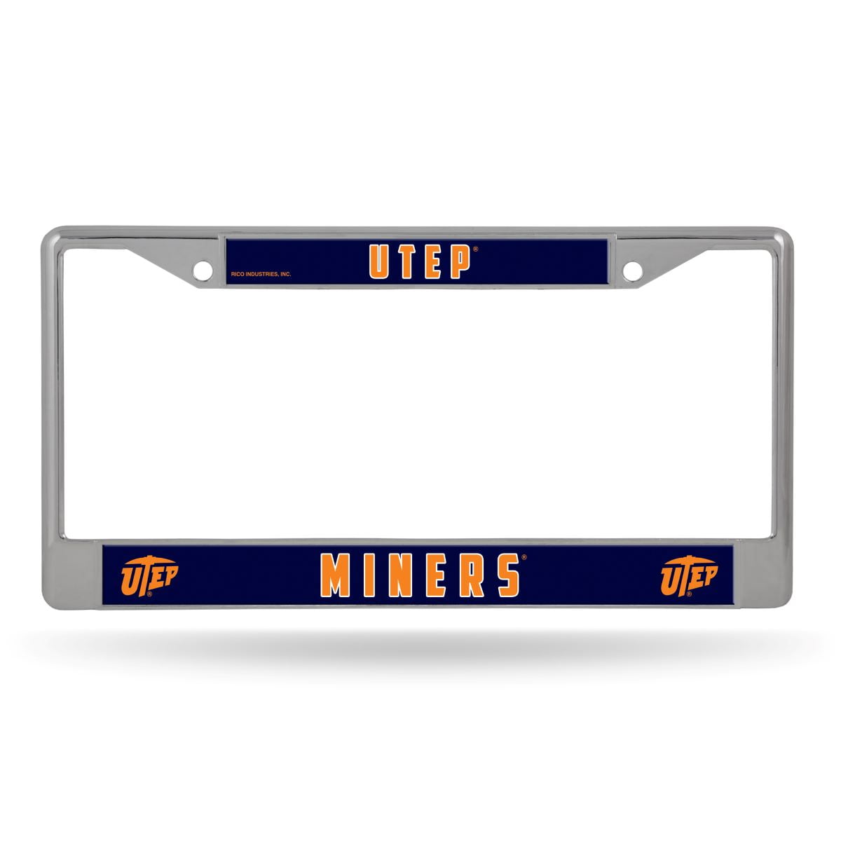 Texas El Paso UTEP Miners Chrome Metal License Plate Frame