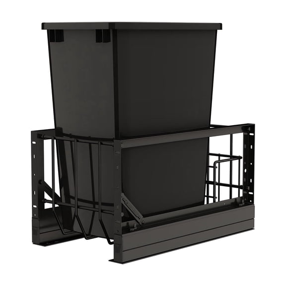 Rev-A-Shelf Single Pullout 35 qt. Kitchen Trash Can with Soft-Close, 5349-15DM18-118