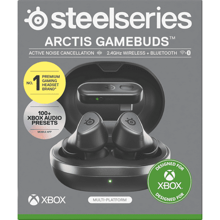 SteelSeries - Arctis Gamebuds True Wireless Noise Cancelling Gaming Earbuds for Xbox, PS5, PS4, PC, Switch - Black