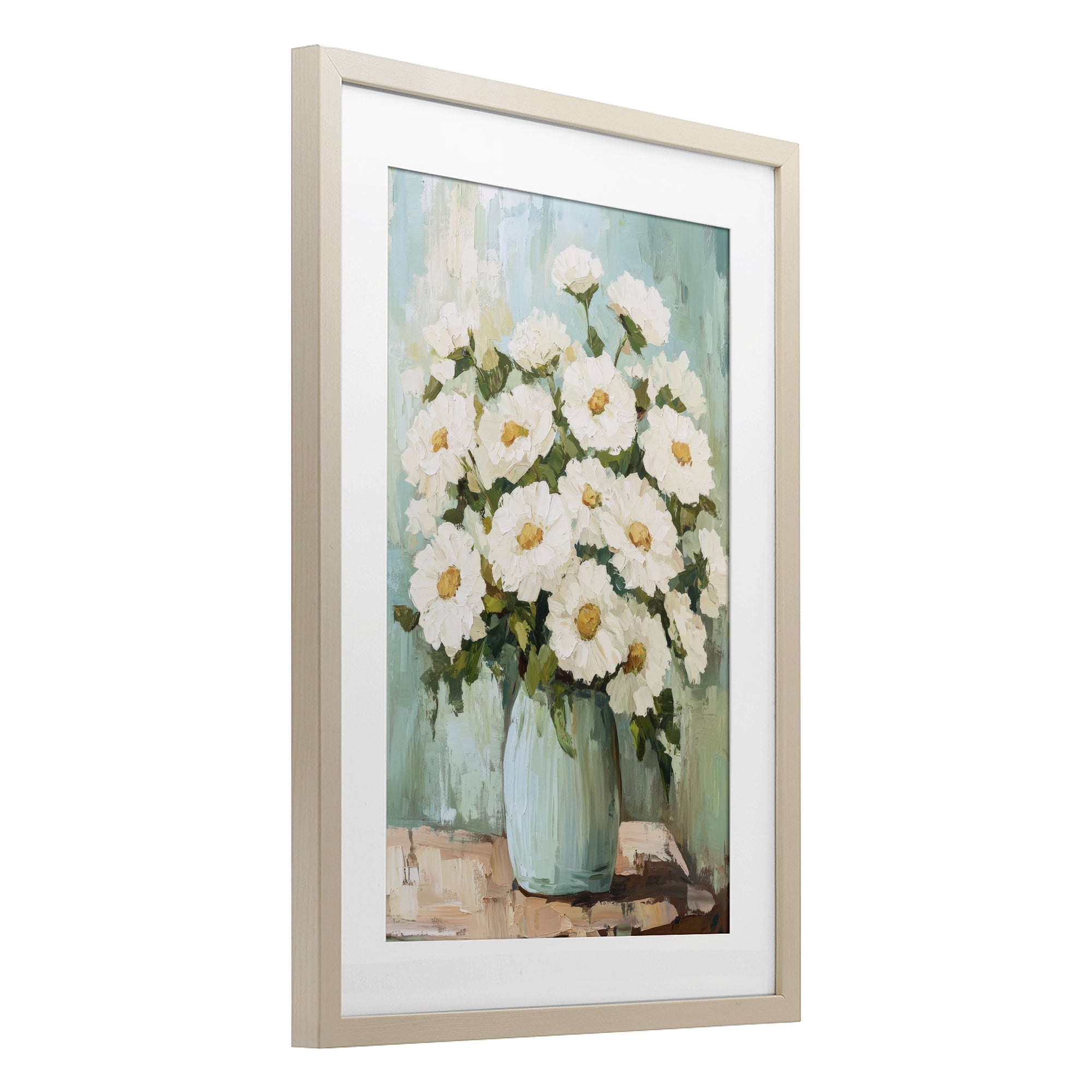 Stupell Industries Cozy Arrangement of White Blooms Birch Framed Print Under Glass, design by Petal Prints Design