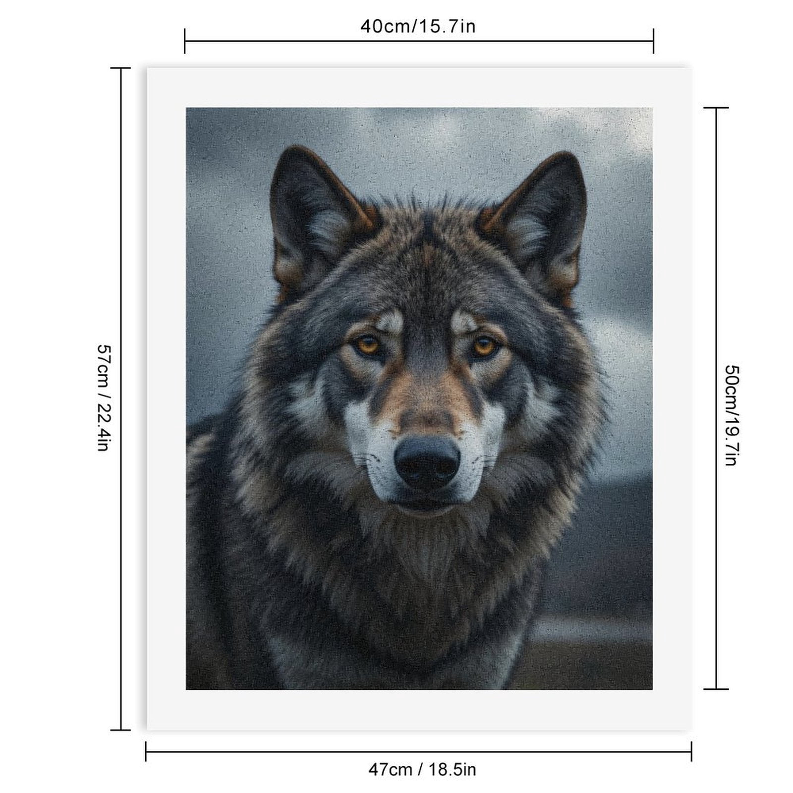 Paint By Numbers Kit for Adults Beginner - DIY Majestic Wolf Under Cloudy Sky Canvas Painting Kits for Adults, Frameless Paint By Number for Adults for Home Wall Decor 16x20 Inch