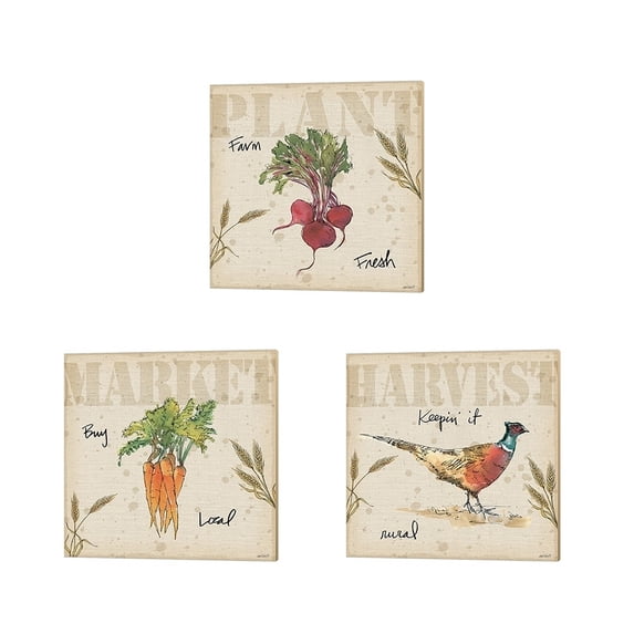 Metaverse Anne Tavoletti 'Farmers Feast' Canvas Art (Set of 3)