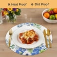 thumbnail image 4 of Watercolor Foral Round 15 Inch Placemats Set of 6, Spring Flowers Butterflies Leaves Plants HeatResistant Non Slip Place Mats for Dining Table, Wipeable Braided Kitchen Table Mats for Housewarming, 4 of 9