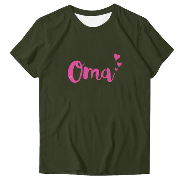 Camiseta de Manga Corta de Cuello Redondo con Impresión de la Carta para las Mujeres, Casual Diario Y Top de Fiesta
