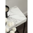 thumbnail image 3 of Kate and Laurel Karlsen Modern Faux Marble and Metal Narrow Side Table, 16 x 8 x 24, White and Gray Gunmetal, Minimal Slim End Table for Use as Bedroom Nightstand or Entryway Accent, 3 of 9