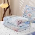 thumbnail image 5 of Erosebridal Chic Flower Zipper Full Size Comforter Sets with Fitted Sheet and 2 Pillowcases, Cute Floral Zipper Bedding Set, Reversible, Pastel Blue Watercolor, Reversible, 5 of 7